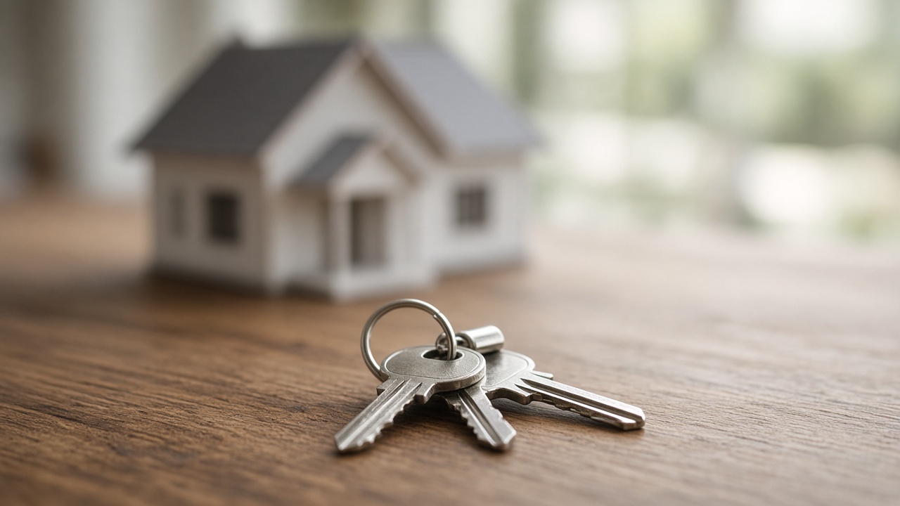 Home keys at closing after a fast cash house sale