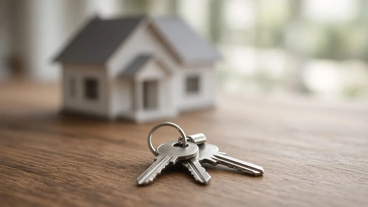 Home keys at closing after a fast cash house sale